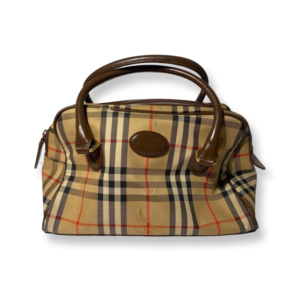90s Vintage Burberry Nova Check Handbag